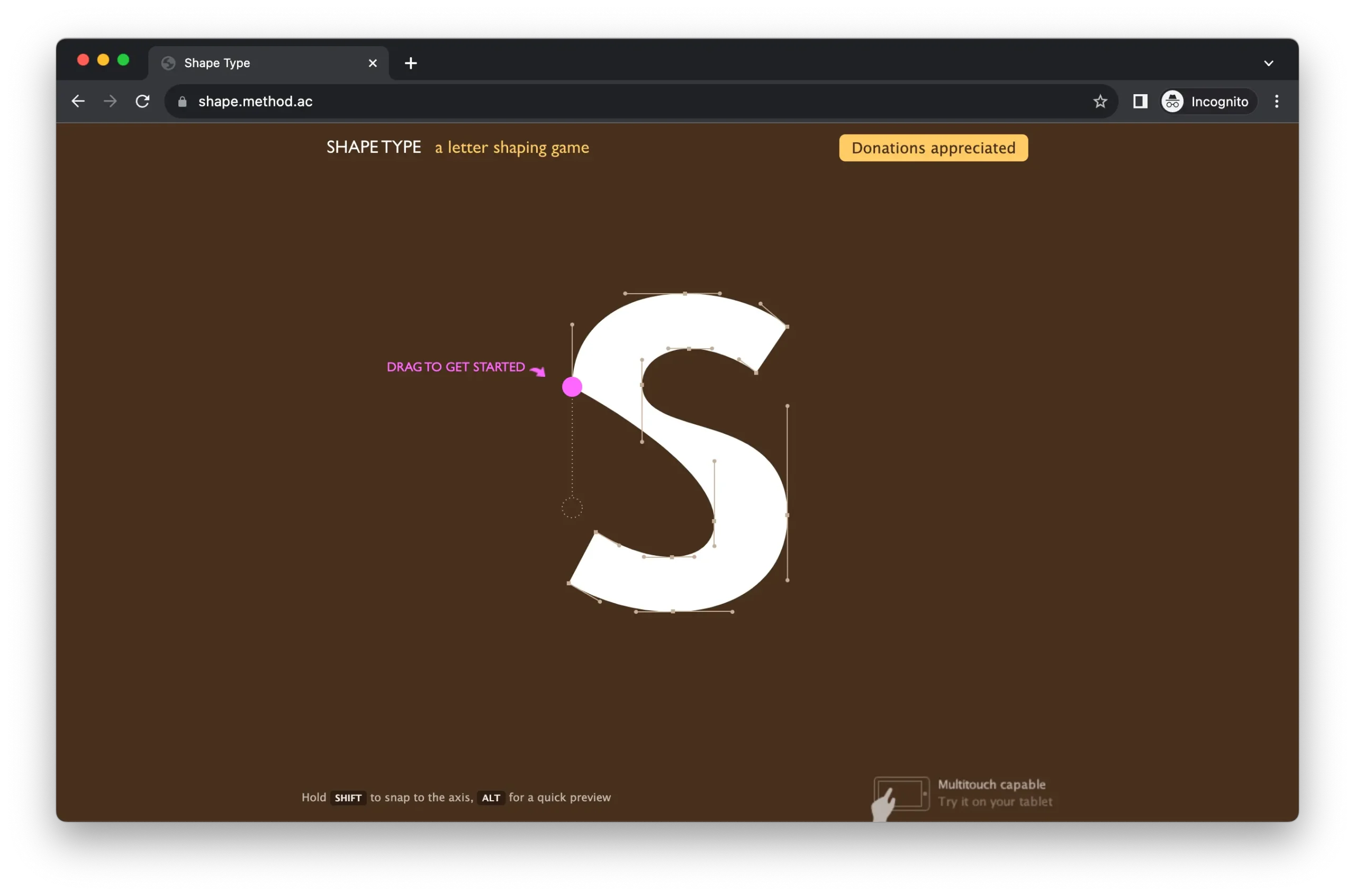 Shape Type — игры для веб-дизайнера