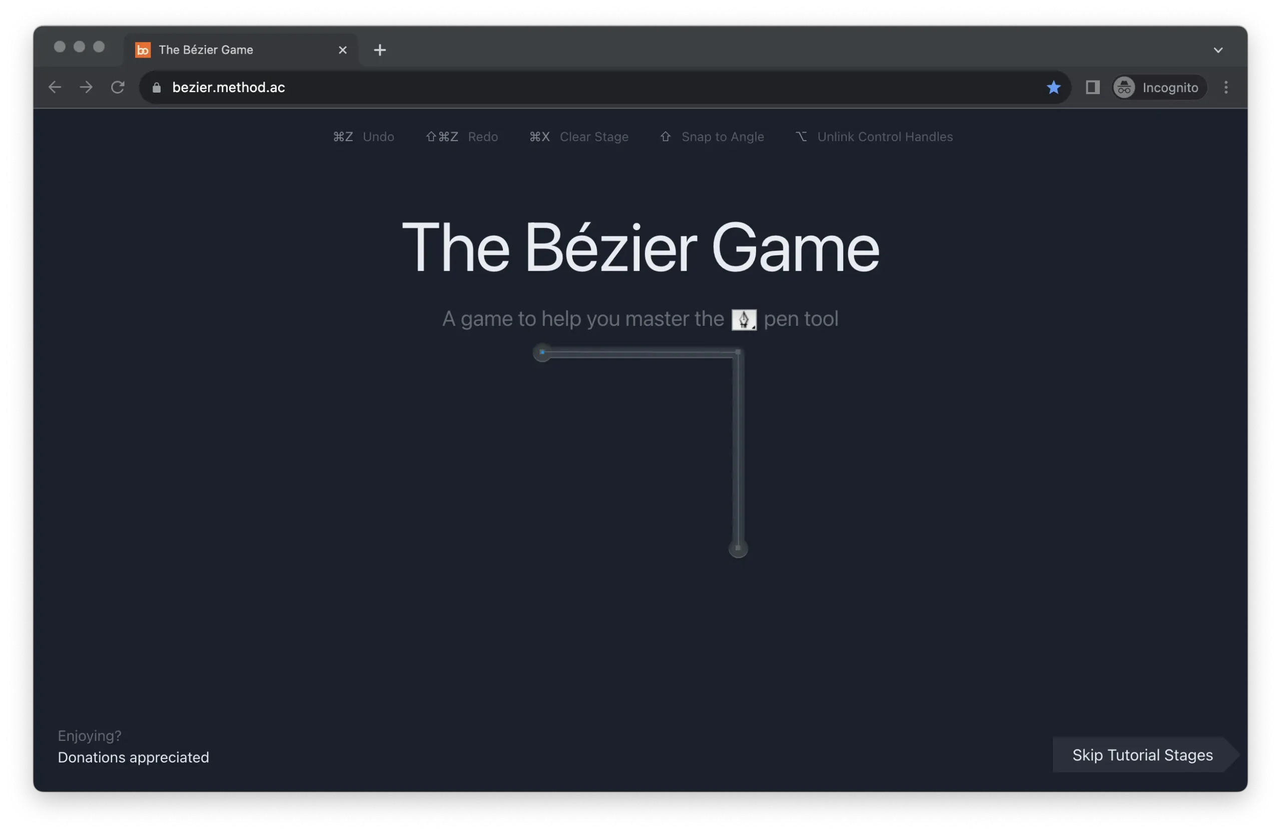 The Bezier Game — игры для веб-дизайнера